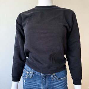 FREE✨ Hanes Crew Neck Pullover Sweatshirt Women’s XS Boys YXL Black